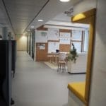 Kork vegg som oppslagstavle i Evoc sine kontorlokaler