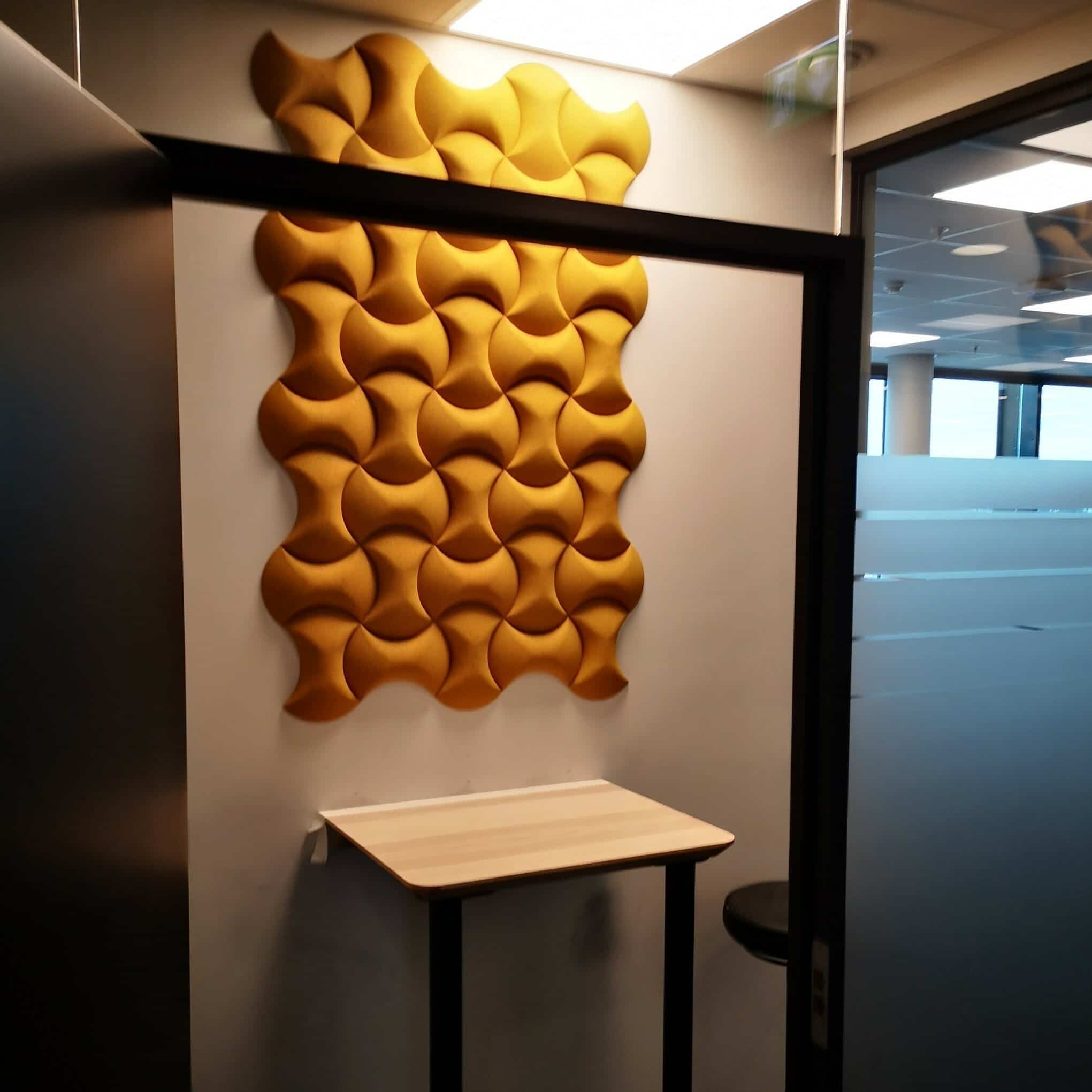 Trendy 3D kork fliser på møterom hos Sopra Steria