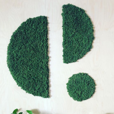 Grønn moselogo på kontoret til Release mobil