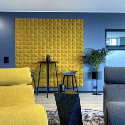 Fargerike kork fliser hos Villa Tromsø