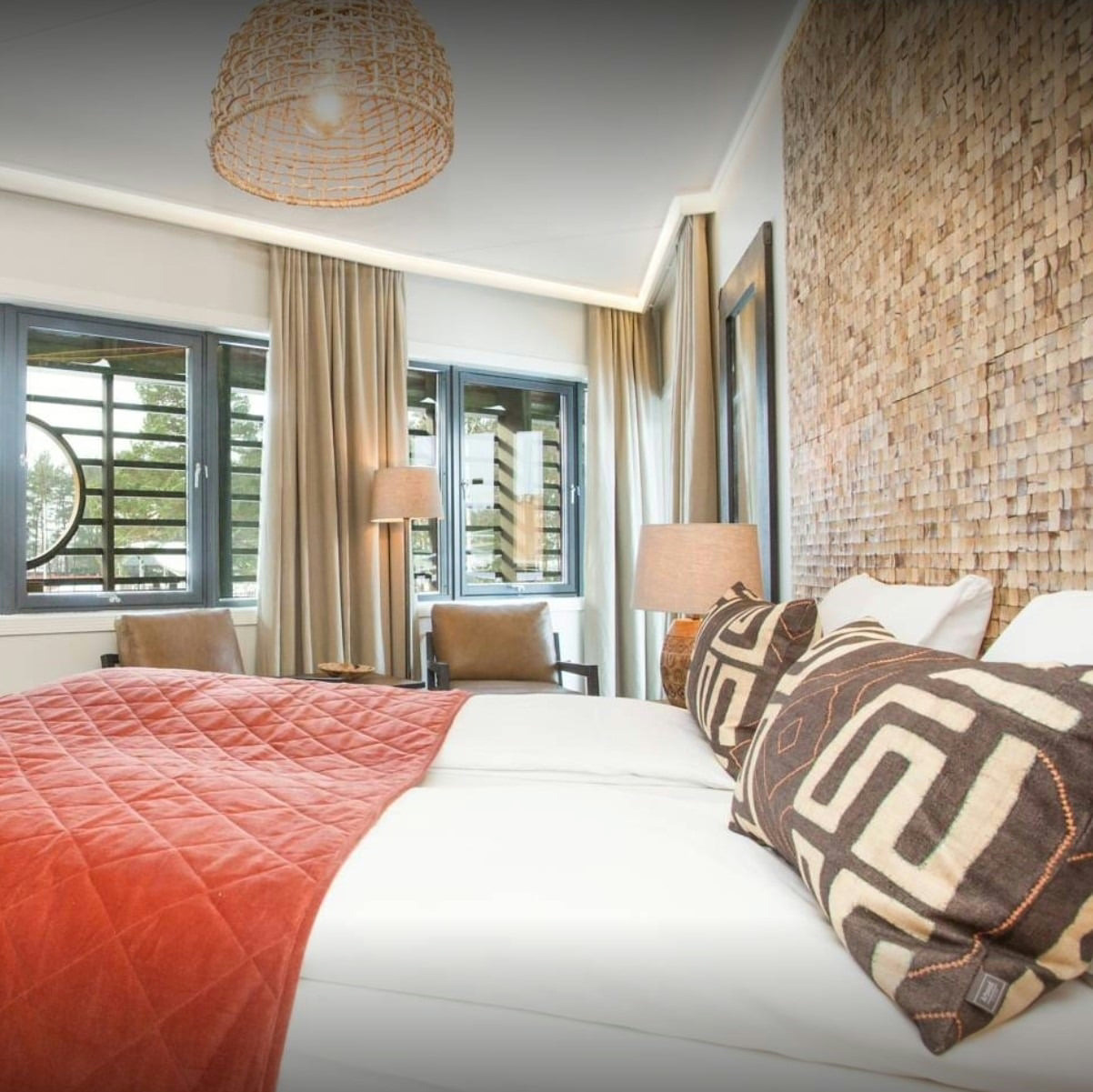 Natur fliser i kokosnøtt som sengegavl