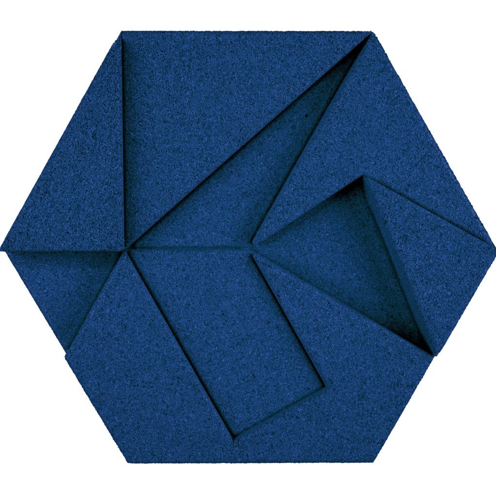kork flis i Hexagon Blue