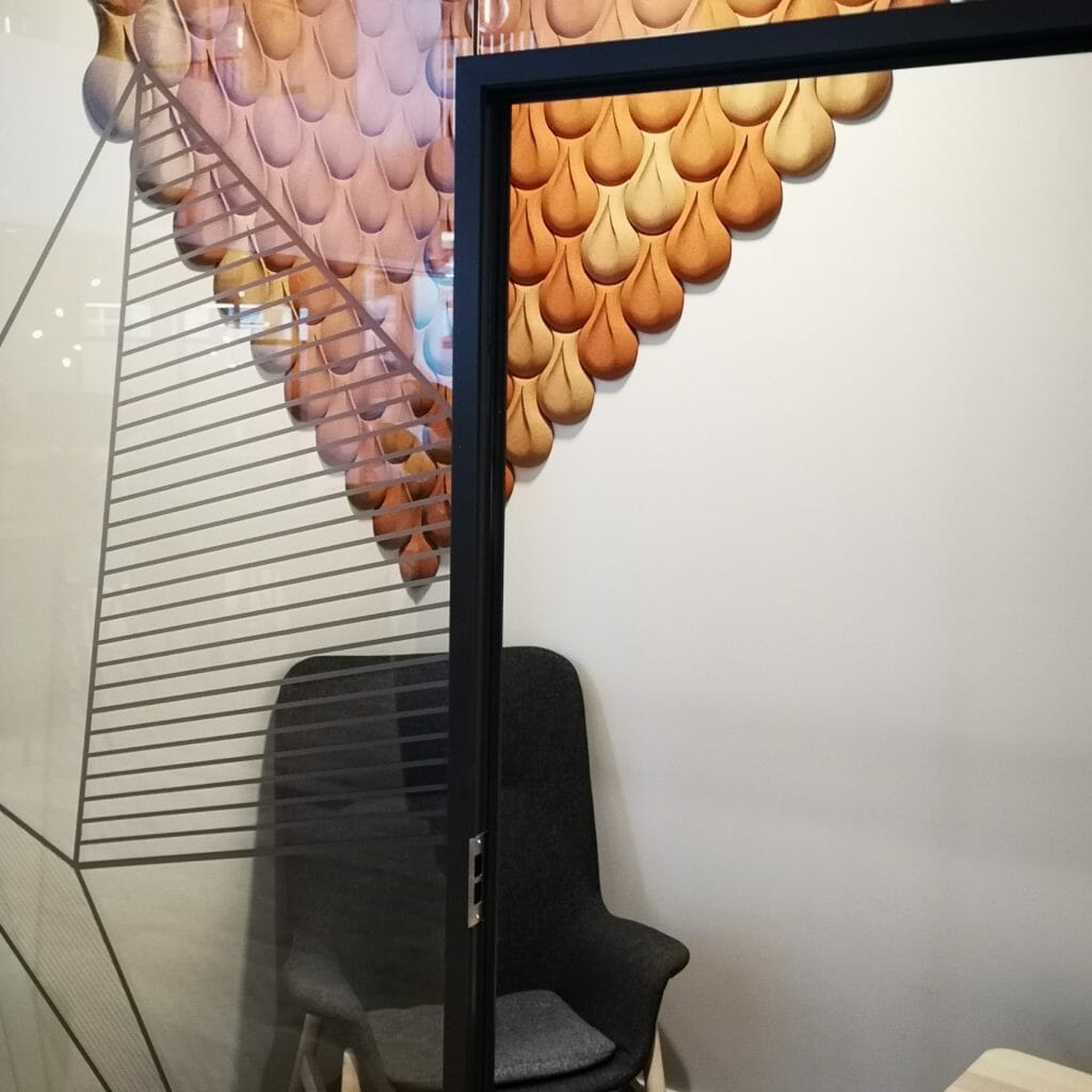 3D kork fliser på kontoret til Sopra Steria