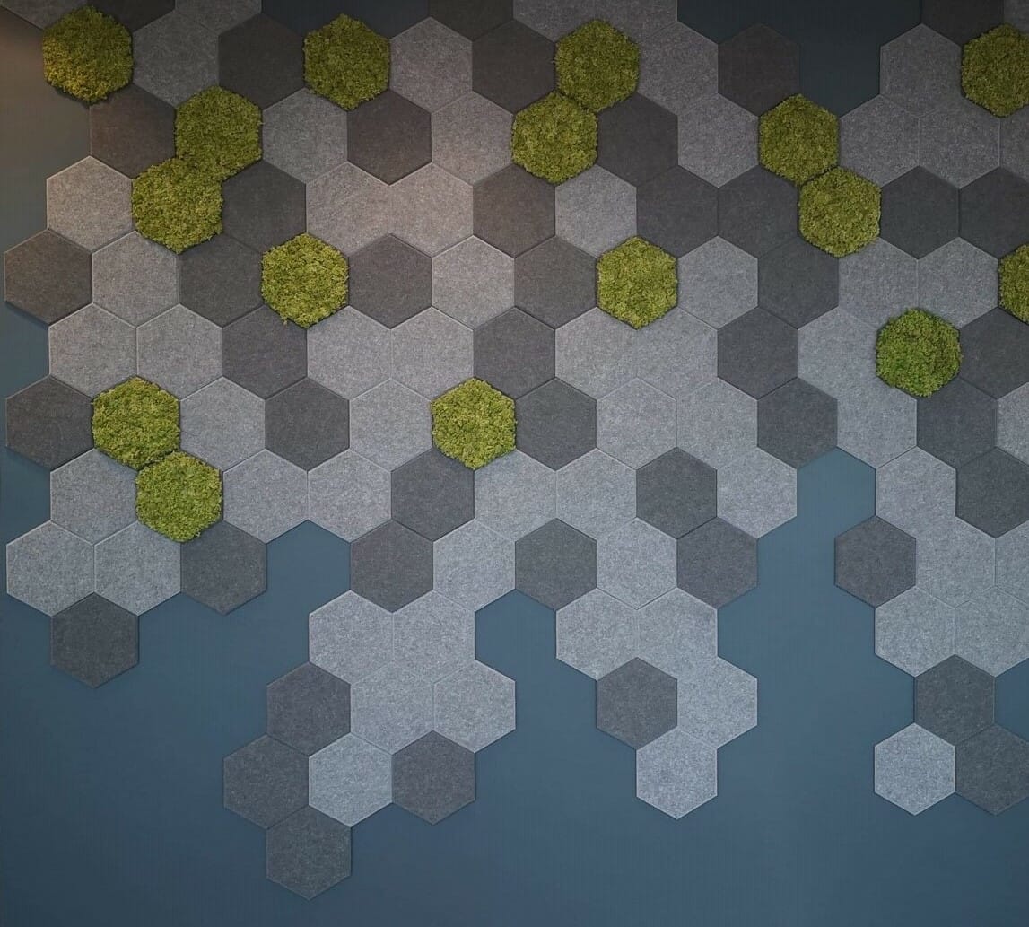 Lekre Hexagon fliser på kontor