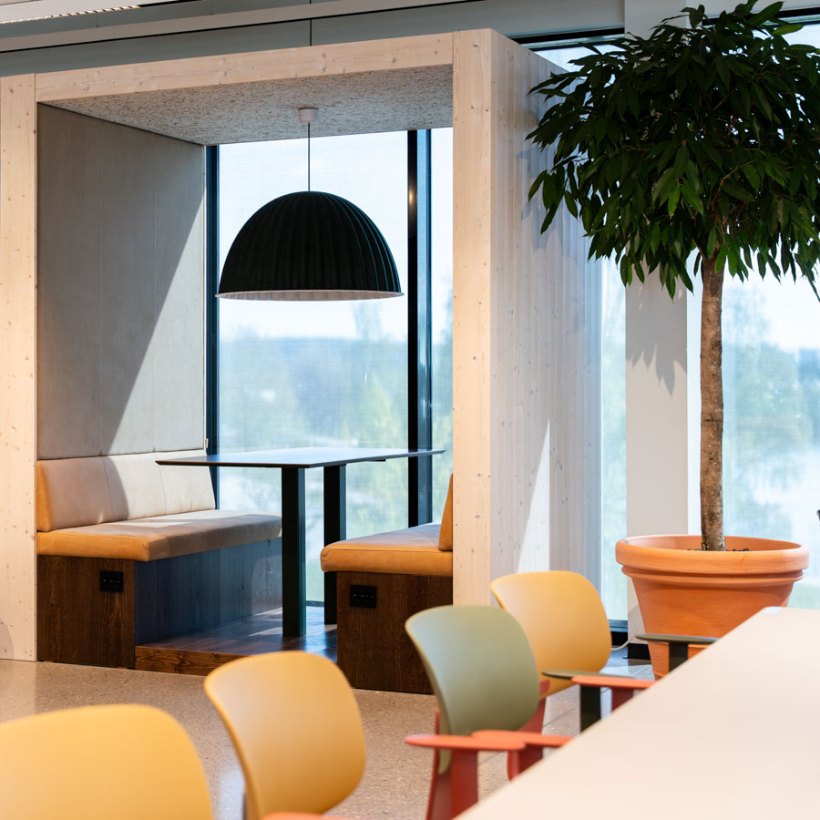 A-klasse lydabsorbenter i sittebåsen på Innlandet Science Park i Kongsvinger