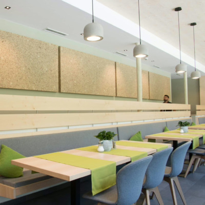 Akustikkpanel fra organoid på restaurant