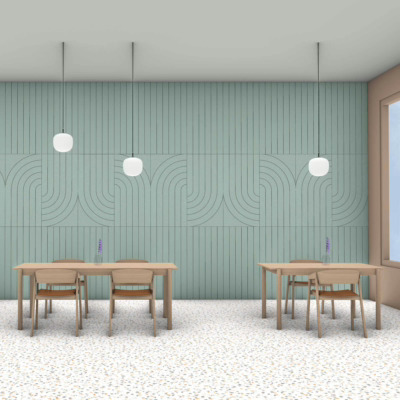 Lyddemping med resirkulert tekstil i lekkert mønster