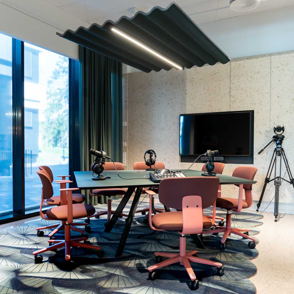 Lydabsorbenter på filmrom hos Innlandet Science Park