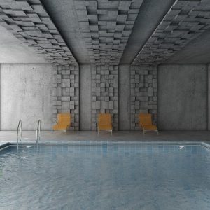 Lyddempende panel i svømmehall